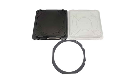kaufen Schwarze Quadrat-Clamshell Single Flex Frame Wafer-Schiffer geeignet für die Wafer-Speicherung und Transport online manufacture